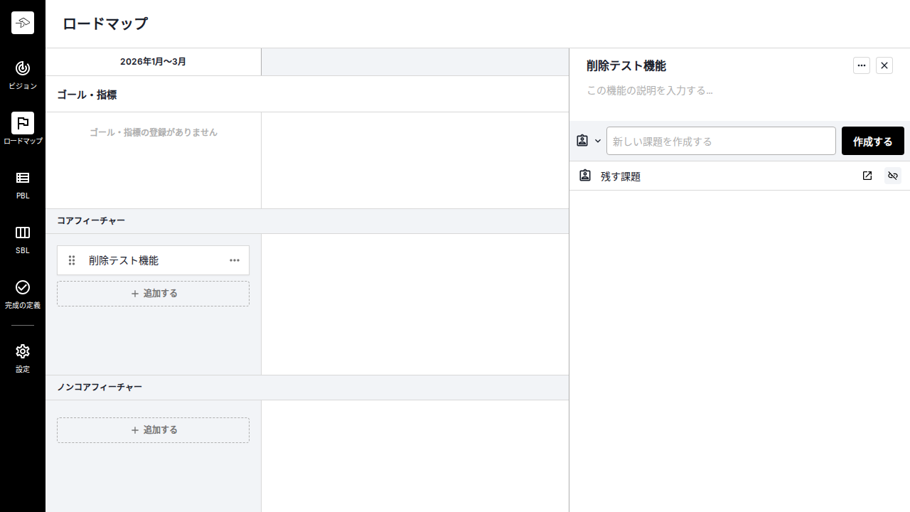 コアフィーチャーを管理できる