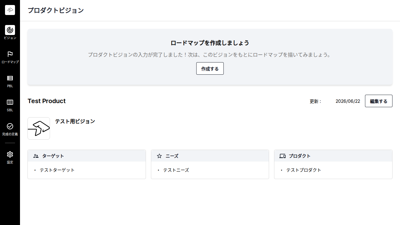 ビジョンが完成するとロードマップ作成を促す